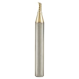 1/8" x 2" ZrN Coated Up-Cut 'O' Aluminum Cutting CNC Spiral Router Bit, 1-Flute, 1/4" Shank