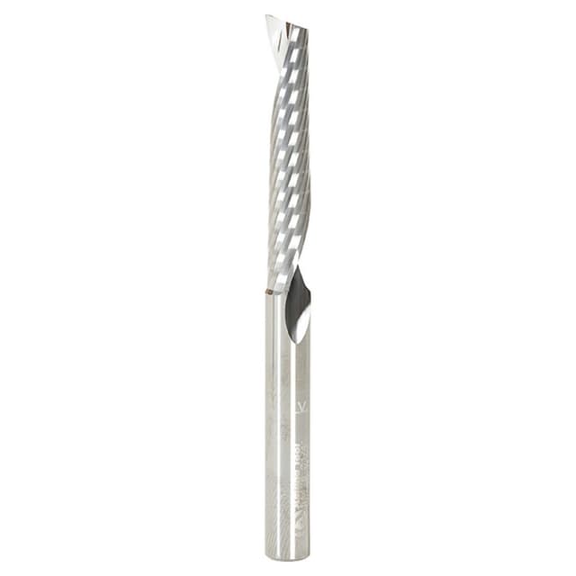 1/4" x 3" x 1-1/2" Up-Cut 'O' Aluminum Cutting CNC Spiral Router Bit, 1-Flute, 1/4" Shank