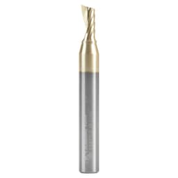 3/16" x 2" x 3/8" ZrN Coated Up-Cut 'O' Aluminum Cutting CNC Spiral Router Bit, 1-Flute, 1/4" Shank