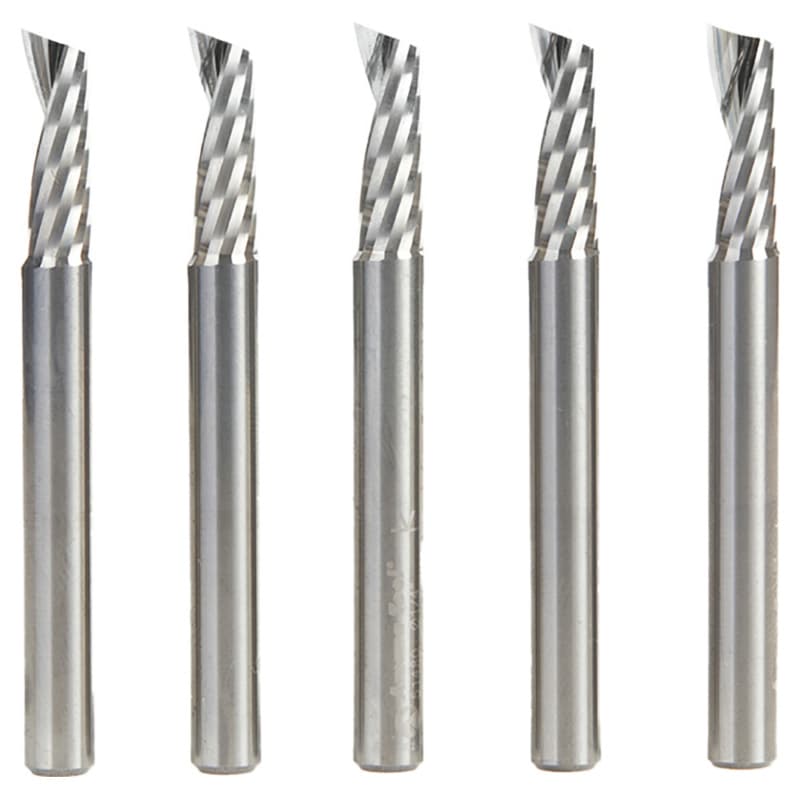 1/4" x 2-1/2" x 3/4" Up-Cut 'O' Aluminum Cutting CNC Spiral Router Bit, 1-Flute, 1/4" shank (5/Pack)