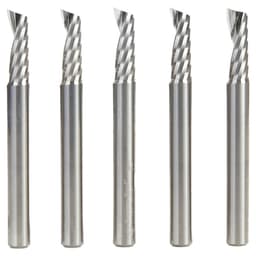1/4" x 2-1/2" x 3/4" Up-Cut 'O' Aluminum Cutting CNC Spiral Router Bit, 1-Flute, 1/4" shank (5/Pack)