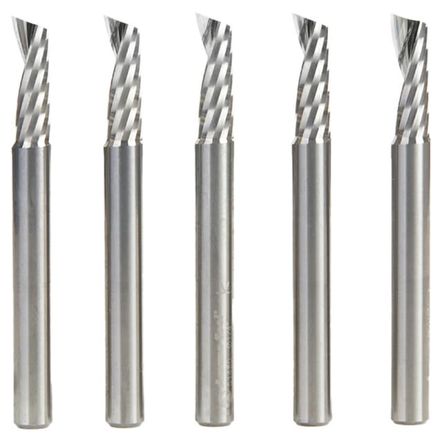 1/4" x 2-1/2" x 3/4" Up-Cut 'O' Aluminum Cutting CNC Spiral Router Bit, 1-Flute, 1/4" shank (5/Pack)
