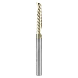 1/4" x 3" ZrN Coated Up-Cut 'O' Aluminum Cutting CNC Spiral Router Bit, 1-Flute, 1/4" Shank