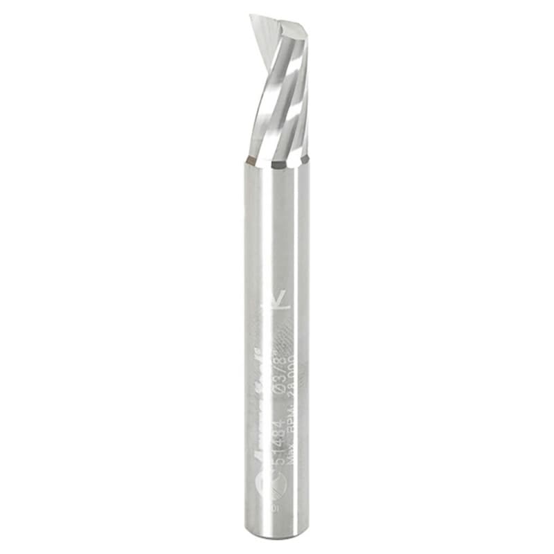 3/8" x 3" x 3/4" Up-Cut 'O' Aluminum Cutting CNC Spiral Router Bit, 1-Flute, 3/8" Shank