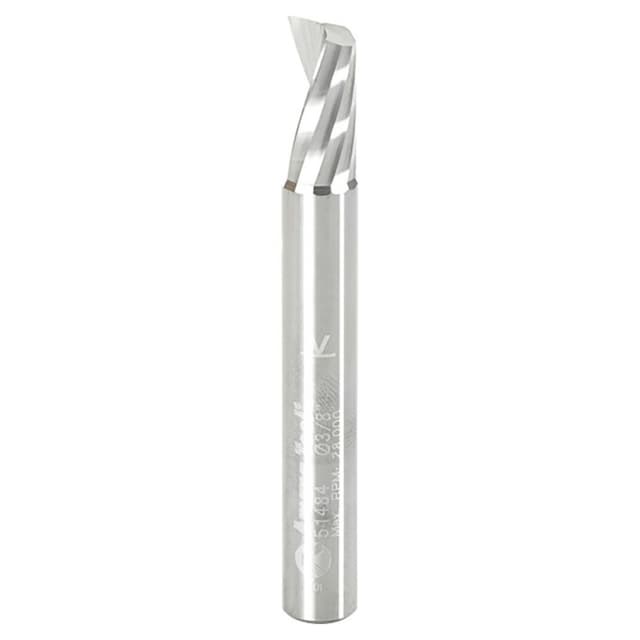 3/8" x 3" x 3/4" Up-Cut 'O' Aluminum Cutting CNC Spiral Router Bit, 1-Flute, 3/8" Shank