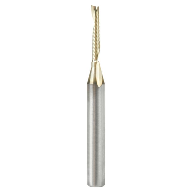 1/8" x 2-1/2" ZrN Coated Up-Cut 'O' Aluminum Cutting CNC Spiral Router Bit, 1-Flute, 1/4" Shank