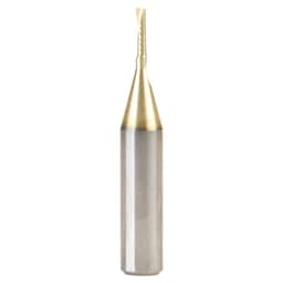 1/16" x 1-1/2" ZrN Coated Down-Cut 'O' Aluminum Cutting CNC Spiral Router Bit, 1-Flute, 1/4" Shank