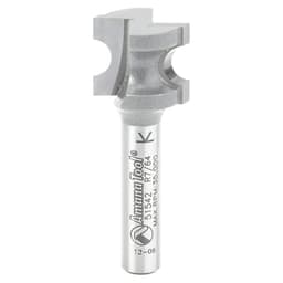 19/32" x 7/64" Radius Bull Nose Router Bit, 2-Flute, 1/4" Shank