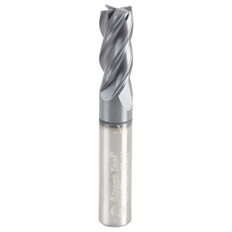 3/8" Dia x 7/8" CNC Variable Helix Spiral Router Bit, Square Bottom, 3/8" Shank Solid Carbide AlTiN Coated End Mill