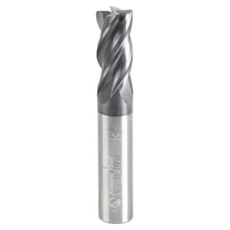 1/2" Dia x 1" CNC Variable Helix Spiral Router Bit, Corner Radius Bottom, 1/2" Shank x 0.030 Radius Solid Carbide AlTiN Coated Up-Cut End Mill
