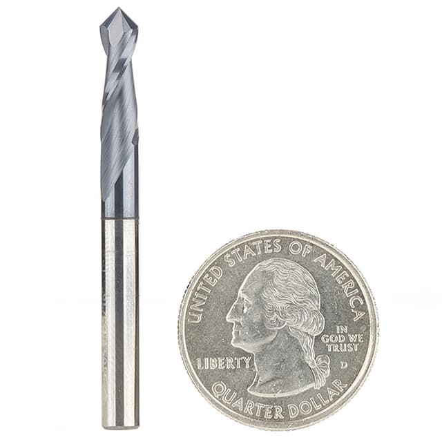 3/16" x 2" High Performance CNC 'V' Up-Cut Spiral Drill Router Bit/End Mill, 2-Flute, 3/16" Shank