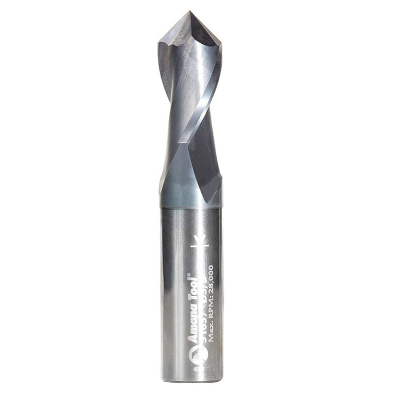 5/8" x 3-1/2" High Performance CNC 'V' Up-Cut Spiral Drill Router Bit/End Mill, 2-Flute, 5/8" Shank