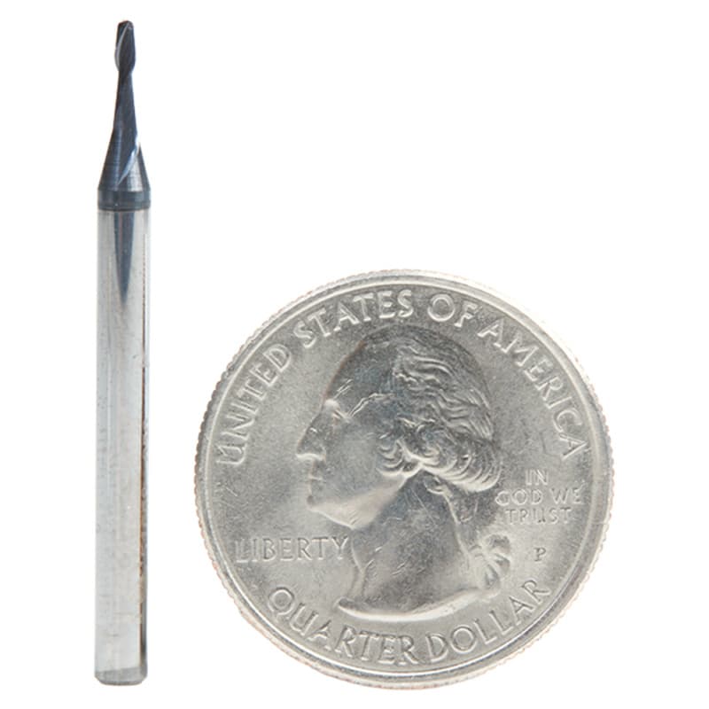 0.050" AlTiN Coated CNC Steel Square Mini End Mill Bit, 2-Flute
