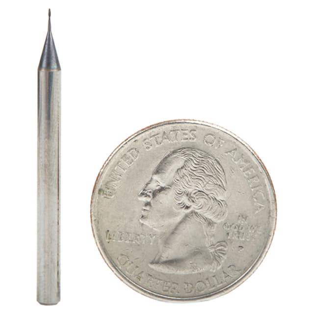 0.015" AlTiN Coated CNC Steel Ball End Mini Mill Bit, 2-Flute