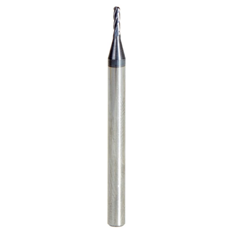 0.050" AlTiN Coated CNC Steel Ball End Mini Mill Bit, 4-Flute