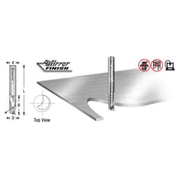 1/4" Dia x 1-1/4" Solid Carbide CNC Spiral 'O' Single Flute, Aluminum Cutting, 1/4" Shank, Down-Cut