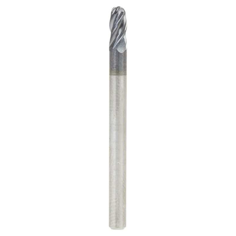 1/8" Dia x 1/4" High Performance Solid Carbide CNC Steel, Helix Spiral Ball Nose with AlTiN Coating 4-Flute, 1/8 "Shank, 1-1/2" Long Up-Cut Router Bit, /End Mill