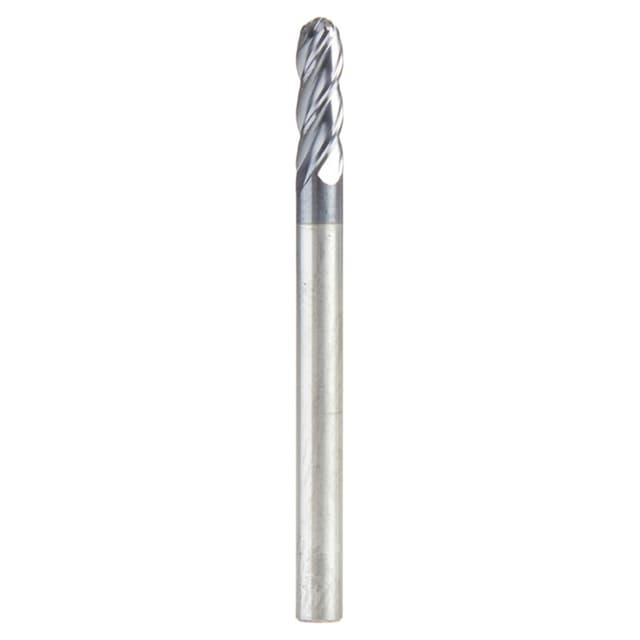 1/8" Dia x 3/8" High Performance Solid Carbide CNC Steel, Helix Spiral Ball Nose with AlTiN Coating 4-Flute, 1/8" Shank, 1-1/2" Long Up-Cut Router Bit, /End Mill