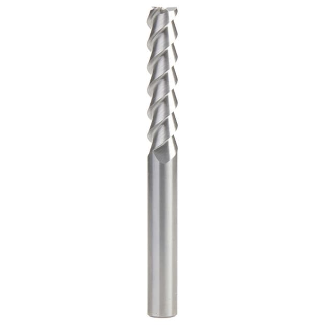 10mm x 45mm 55° CNC Solid Carbide Aluminum/Acrylic Cutting Helix End Mill Bit, 3-Flute, 10mm Shank