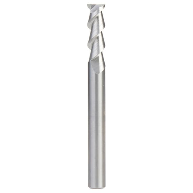 CNC 1/4" x 3/4" 55° Solid Carbide Aluminum/Acrylic Cutting Helix End Mill Bit, 2-Flute, 1/4" Shank