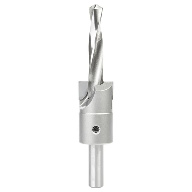 1-1/8" Dia x 1/2" Carbide Tipped Shankless Counterbore with Slow Spiral Drill, 1/2" Drill Shank