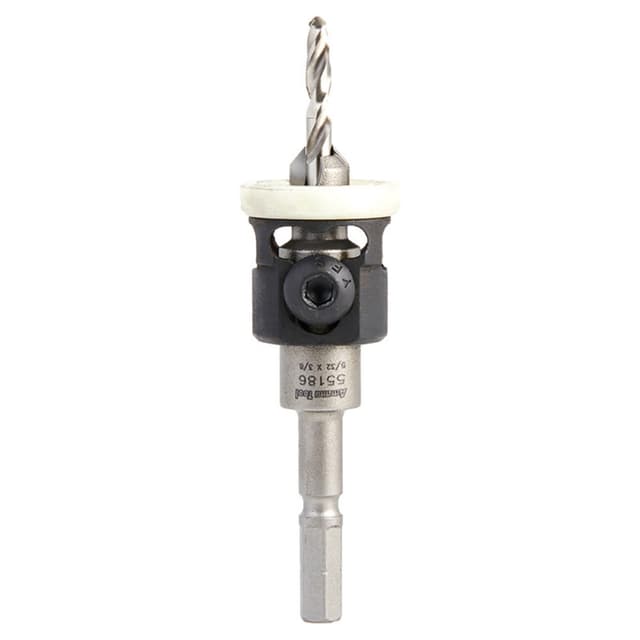 3/8" Dia x 5/32" Drill Dia 82° Carbide Tipped Countersink with Adjustable Low Friction Depth Stop for Festool CENTROTEC System