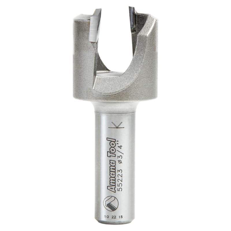 1-1/32" Dia x 1/2" Carbide Tipped Plug Cutter for Drill Press, 1/2" Shank