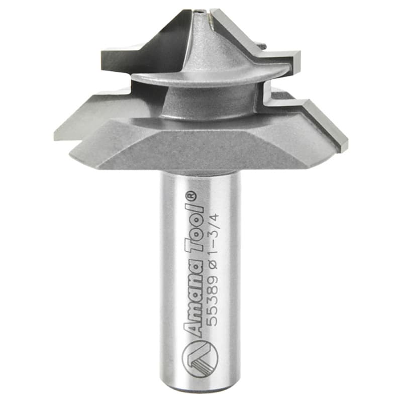1-3/4" Dia x 7/8" Carbide Tipped Lock Miter Bit, 45°, 1/2" Shank for 3/8" - 3/4" Material