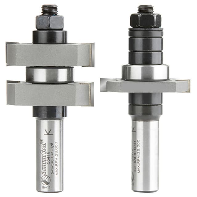 1-5/8" x 3-5/16" 2-Piece Tongue/Groove Bit Set, 1/2" Shank
