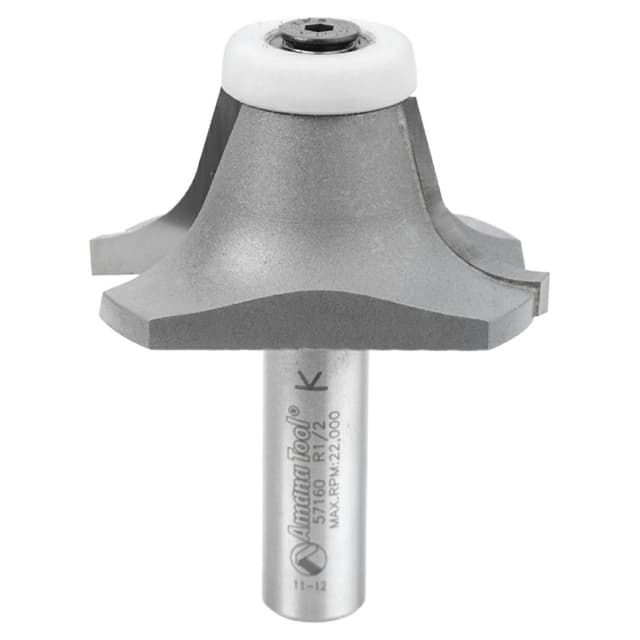 2-1/8" Dia x 1" Carbide Tipped Undermount Bowl Solid Surface Round Over Bit, 17°, 1/2" Shank