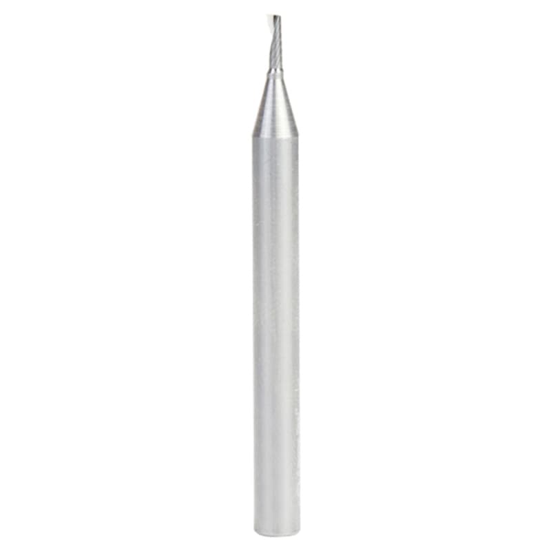 2mm Dia x 6mm Metric Solid Carbide CNC Spiral 'O' Single Flute, Aluminum Cutting, 6mm Shank, 64mm Long Up-Cut Router Bit