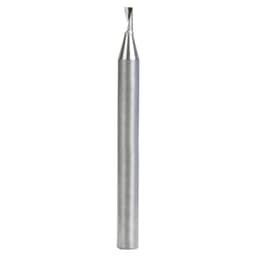 2.5mm Dia x 6mm Metric Solid Carbide CNC Spiral 'O' Single Flute, Aluminum Cutting, 6mm Shank, 64mm Long Up-Cut Router Bit