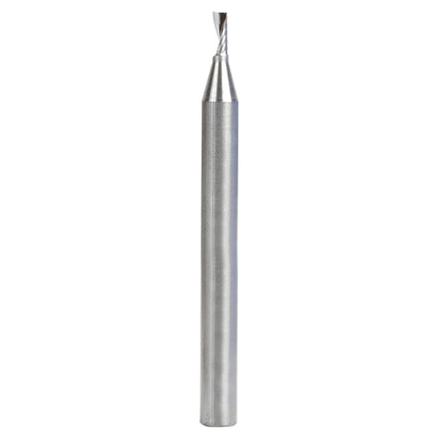 2.5mm Dia x 6mm Metric Solid Carbide CNC Spiral 'O' Single Flute, Aluminum Cutting, 6mm Shank, 64mm Long Up-Cut Router Bit