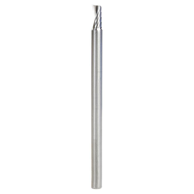 4mm Dia x 8mm Metric Solid Carbide CNC Spiral 'O' Single Flute, Aluminum Cutting, 4mm Shank, 66mm Long Up-Cut Router Bit