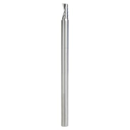 4mm Dia x 8mm Metric Solid Carbide CNC Spiral 'O' Single Flute, Aluminum Cutting, 4mm Shank, 66mm Long Up-Cut Router Bit