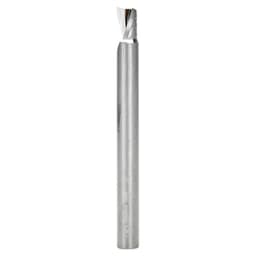 6mm Dia x 8mm Metric Solid Carbide CNC Spiral 'O' Single Flute, Aluminum Cutting, 6mm Shank, 64mm Long Up-Cut Router Bit