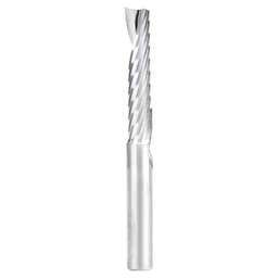 8mm Dia x 38mm Metric Solid Carbide CNC Spiral 'O' Single Flute, Aluminum Cutting, 8mm Shank, 76mm Long Up-Cut Router Bit