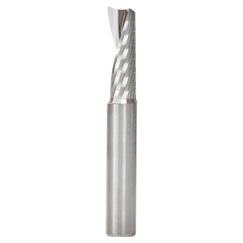 10mm Dia x 30mm Metric Solid Carbide CNC Spiral 'O' Single Flute, Aluminum Cutting, 10mm Shank, 76mm Long Up-Cut Router Bit