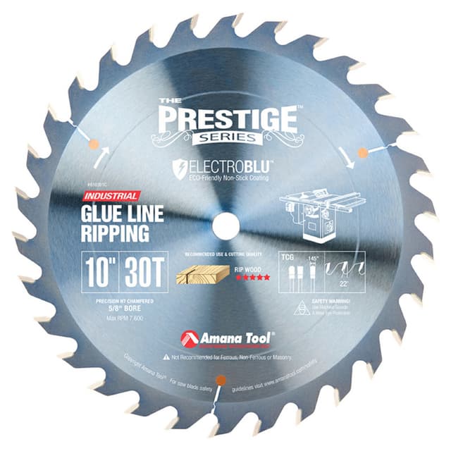 Prestige 10" x 30" Teeth Electro-Blu Coated Glue Line Ripping Saw Blade