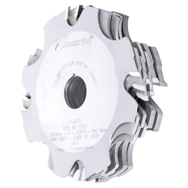 4" x ATB Grind x 4 Teeth x -10° Hook Angle x 1/4" to 1" Kerf x 3/4" Bore Prestige Carbide Tipped Super Fine Dado/Groover for Shaper Machines