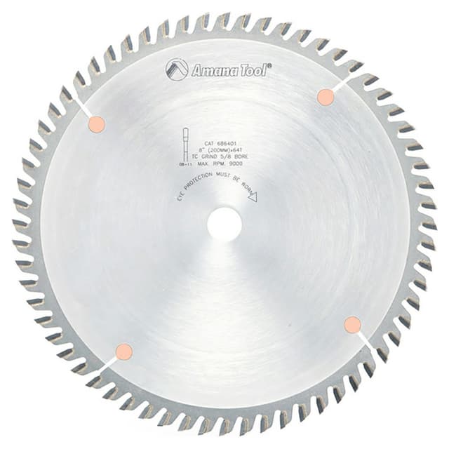 8" Dia x 64T Carbide Tipped Fine Cut-Off and Crosscut