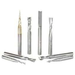 Spiral Compression, Tapered/Straight CNC Router Bit, 1/4" Shank (8 Pices)