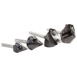 AMS-225 4-Piece 45°/60°/90°/120° 3D CNC Signmaking, Lettering/Engraving Insert V-Groove Router Bit, 1/4" Shank