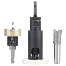 AMS-626 3-Piece Adjustable Depth-Stop No-Mar Countersink/Plug Planer/Plug Cutter Set