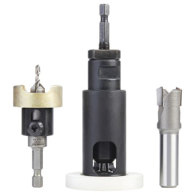 AMS-626 3-Piece Adjustable Depth-Stop No-Mar Countersink/Plug Planer/Plug Cutter Set