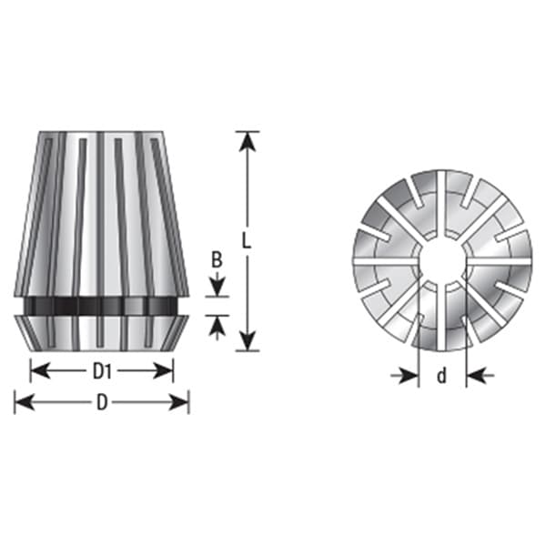19-20mm x 40mm CO-170 19-20mm CNC High Precision Spring Collet for ER32 Tool Holder