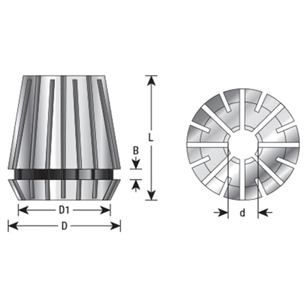 10-11mm x 46mm CO-214 10-11mm CNC High Precision Spring Collet for ER40 Tool Holder