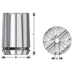 1/8" x 52mm CNC High Precision Spring Collet for RDO-35/SYOZ-25/EOC25 Tool Holder