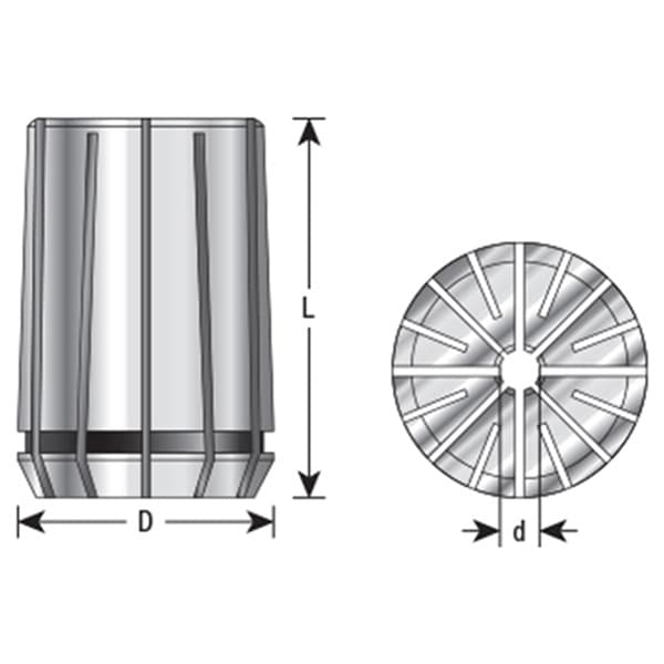 1/8" x 52mm CNC High Precision Spring Collet for RDO-35/SYOZ-25/EOC25 Tool Holder