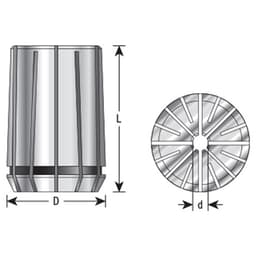 1/4" x 52mm CNC High Precision Spring Collet for RDO-35/SYOZ-25/EOC25 Tool Holder